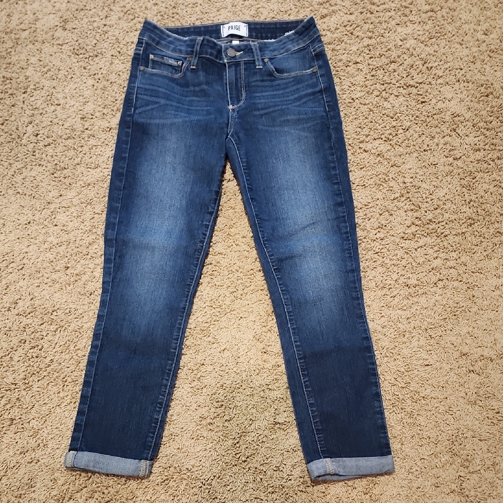 PAIGE Ankle-Length Dark Blue Jeans